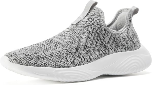 Mens Slip On Walking Shoes Lightweight Non Slip Gym Workout Running Shoes Mesh Breathable Cushion Fashion Tennis Athletic Casual Sneakers